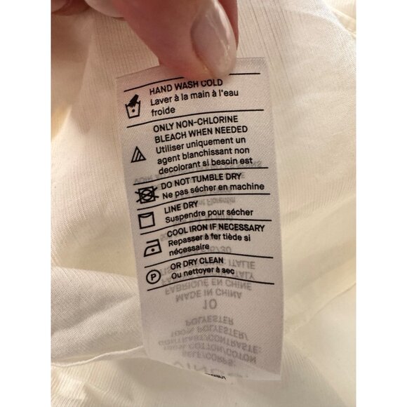 Vince Draped Puff Sleeve Blouse Size 10 Cut Out Back Button Up NWT Cotton Short - Picture 8 of 14